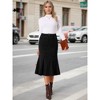 INSPIRE CHIC Women's Corduroy High Waist Button Front Fishtail Skirt with Pockets Midi Skirts - 2 of 4