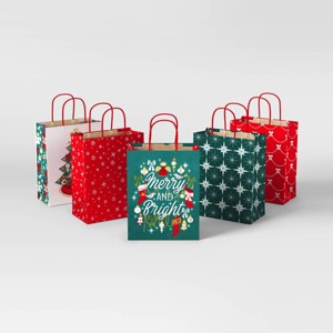 5ct Tinsel Tidings Cub Christmas Gift Bags- Wondershop™ - 1 of 4