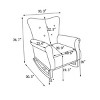 High Back Velvet Nursery Rocking Chair,Deep Padded Armchair for Baby Room Living Room,Modern Comfortable Lounge-Baofuwish - 4 of 4