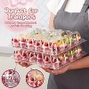 15 Sets Mini Cupcake Containers with 375 Liners, Stackable Plastic Cupcake Boxes Carrier Clear - 3 of 4