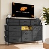 14 Drawers Dresser with Power Outlets and Led Lights,Fabric Dressers with Shelves and Side Pocket - 2 of 4