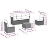 vidaXL Patio Sofa Set with Cushions Outdoor Furniture 6 Piece Poly Rattan - Black and Cream - 3 of 4