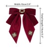 INSPIRE CHIC Women's Velvet Bow Brooch Alloy Rhinestone Pin Bow Tie 1 Pcs - 2 of 4