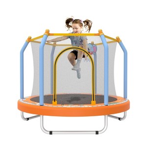 Dexmalle 55-inch Trampoline with Basketball Hoop for Kids - 1 of 4