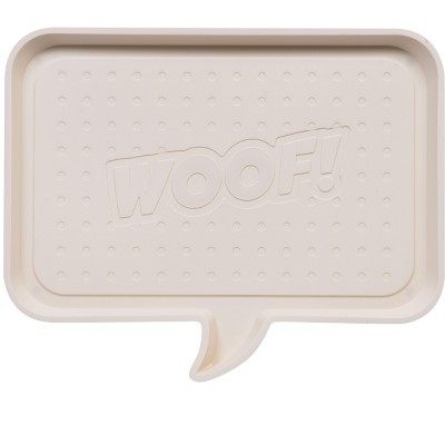 IRIS USA Small "WOOF" Feeding Mat for Dog or Cat, Food Mat for Pets