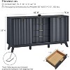 SinCiDo 60" Modern Fluted Dresser w/Sliding Doors & 4 Drawers, Faux Marble Top, Curved Profile Design for Bedroom, Living Room - 2 of 4