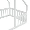 PAGED House Shaped Floor Bed Twin Size Modern Wooden Sturdy Bed Frame with Guardrails for Bedroom, Easy Assembly - 4 of 4