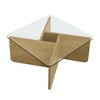 CAVINAS Mid-Century Square Coffee Table with Tempered Glass Top,Unique Wooden Center Table for Living Room,Apartment - 3 of 4