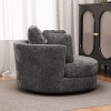 Hrinhom 50.2"W Accent Barrel Chair,360°  Swivel Club Chair with Metal Base-Gray - 4 of 4