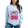 Cherry Hearts Grunge - Women's Garment Dyed Long Sleeve Graphic T-Shirt - 3 of 4