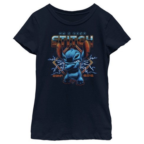 Girl's Lilo & Stitch 80s Rocker Stitch T-Shirt - image 1 of 4