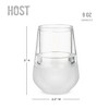 Host Freeze Cooling Glasses, Freezer Gel Stemless Wine Glasses for Red & White Wine, Insulated Glass with Silicone Band, Set of 2, 8.5 oz - 4 of 4