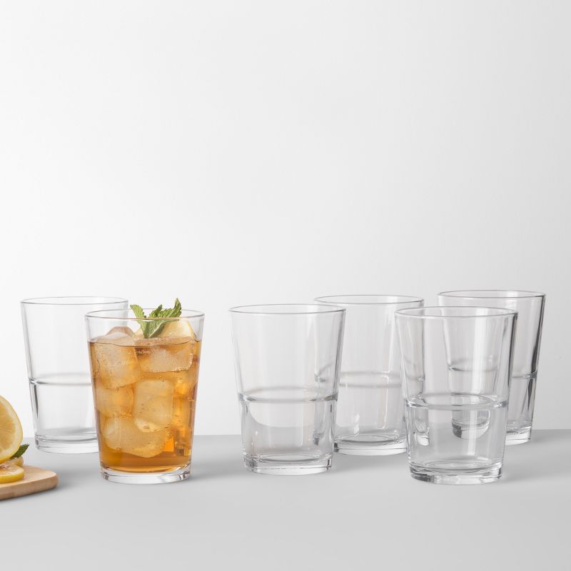 Glass Stackable Tumblers Set of 6 - Threshold™, 5 of 8