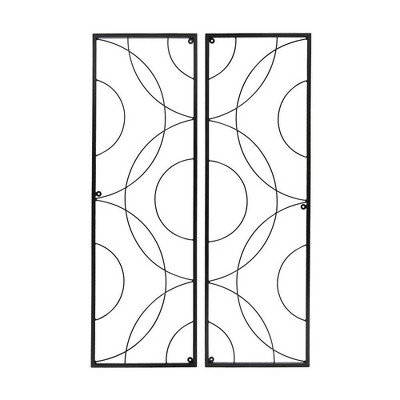 42" Tall 2 Pc  Iron Corona Decorative Garden Trellis Black Powder Coat Finish - Achla Designs