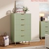Hallway Fluted 5 Drawer Storage Dresser, Tall Modern Chest w/ Ample Deep Drawers and Wide Top, Wooden Organizer - 4 of 4