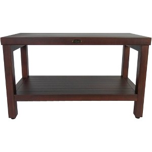 30" Eleganto DT116 Wide Teak Wood Shower Bench with Shelf - DecoTeak - 1 of 4