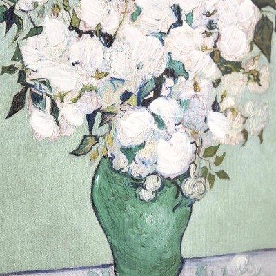 Vincent Van Gogh Ornate Gold Framed Roses Canvas Print