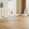 CAVINAS 4-Piece Modern PU Leather Dining Chairs, Kitchen Side Chair with PU Material High Back Seat and Sturdy White Leg - 2 of 4