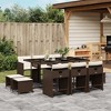 vidaXL 9 Piece Patio Dining Set with Cushions Poly Rattan - 2 of 4