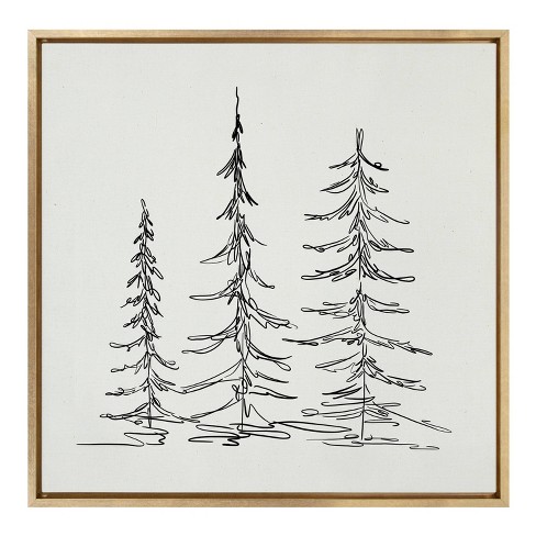 evergreen trees drawing