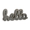 HomeRoots 12" X 28" Gray Handcrafted Abstract hello Metal Wall Decor - 4 of 4