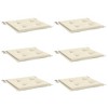 vidaXL Chair Cushion Set of 6 Cream Oxford fabric (100% polyester) - 3 of 4