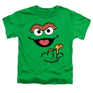 Toddler Boys' Sesame Street Oscar The Grouch Holding Slimey T-Shirt - 1 of 4