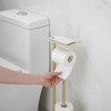 BWE Freestanding Stainless Steel Toilet Paper Holder with Top Storage Shelf - 4 of 4