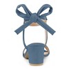 Allegra K Women's Back to College Open Toe Ankle Tie Back Block Heels Sandals - 3 of 4