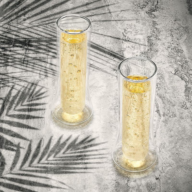 JoyJolt Cosmo Double Wall Stemless Champagne Flutes - Set of 4 Mimosa Champagne Glasses - 5 oz, 4 of 8