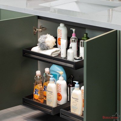 Basicwise Expandable Deep Drawer Organizer Adjustable Pull-Out Cabinet Storage Tray for Kitchen Organization — фото 6