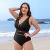 Women's Plus Size Mesh V-neck One-piece Swimsuit - Cupshe - 4 of 4