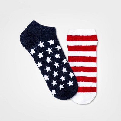 Two Sox AMERICA USA Red White & Blue American Flag Socks Size 10-13 