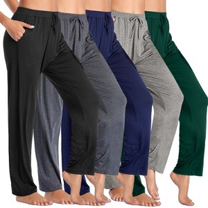 Blue Ice Women's Loose  Fit Classic Lounge Pants-5 Pack - 1 of 4