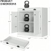 Modern Buffet Sideboard Cabinet with 1 Drawer, 2 Doors, Adjustable Shelf, Floor Cabinet Cupboard for Living Room, White, Stylish Design - 3 of 4