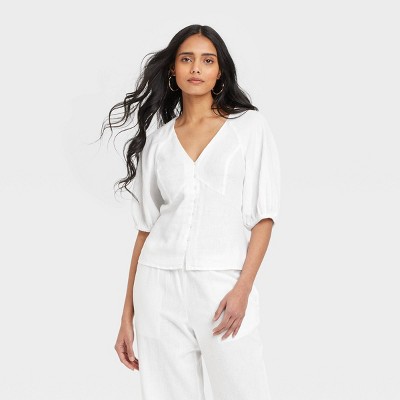 Women's Linen Blouse - A New Day™