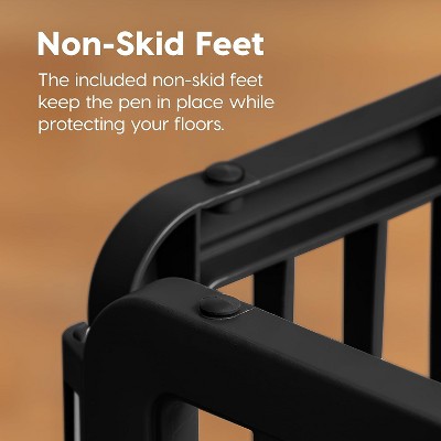 Black 8-Panel Plastic Pet Playpen for Indoor/Outdoor Use