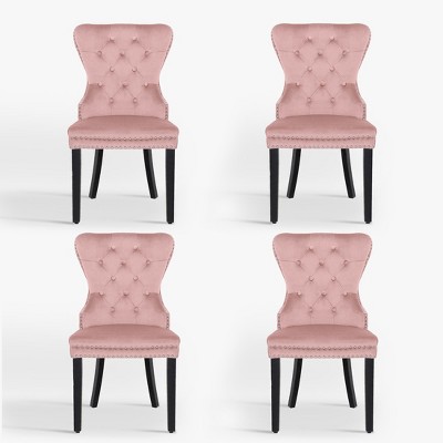 WestinTrends  Velvet Upholstered Tufted Dining Chairs (Set of 4)