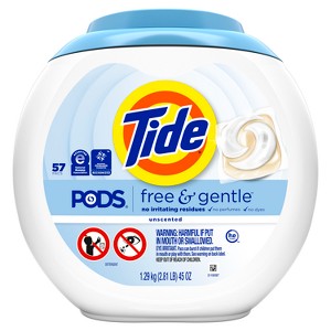 Tide Pods HE Compatible Laundry Detergent Pacs - Free & Gentle - 1 of 4