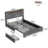 LED Platform Bed Frame with Storage Headboard, 4 Storage Drawers & Charging Station, Metal Support Base - 2 of 4