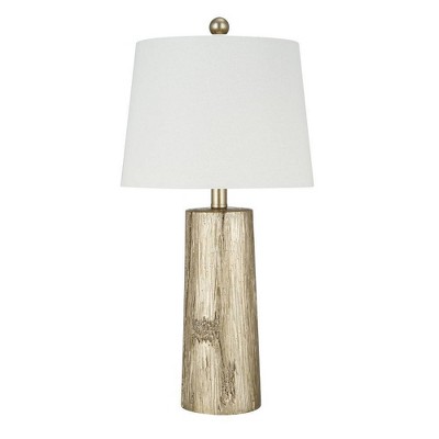 24" Faux Wood Table Lamp Silver - Cresswell Lighting