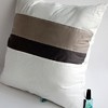 Slickblue Stylish White Knitted Patchwork Pillow Cushion - 19.7", Modern Floor Pillow with Machine-Washable Cover - 3 of 3