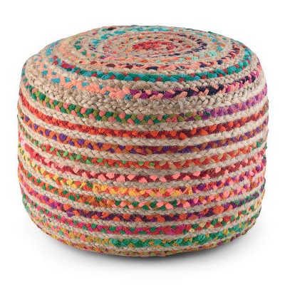 NicBex Round Braided Pouf Ottoman Versatile Accent Furniture for Comfort and Additional Seating, Multi Color