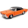 1965 Pontiac GTO Hurst Orange with Black Top and White Stripes "Special Edition" 1/18 Diecast Model Car by Maisto - 2 of 3
