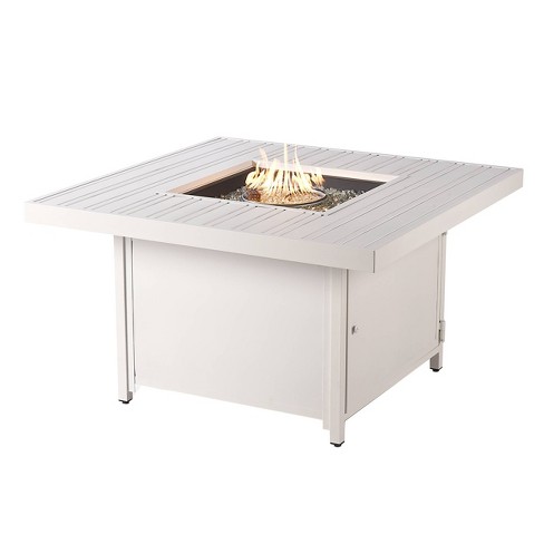 Table Fireplace Square white