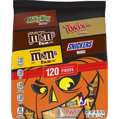 Assorted Halloween Chocolate Candy Minis and Fun Size Candy - 46.19oz/120ct