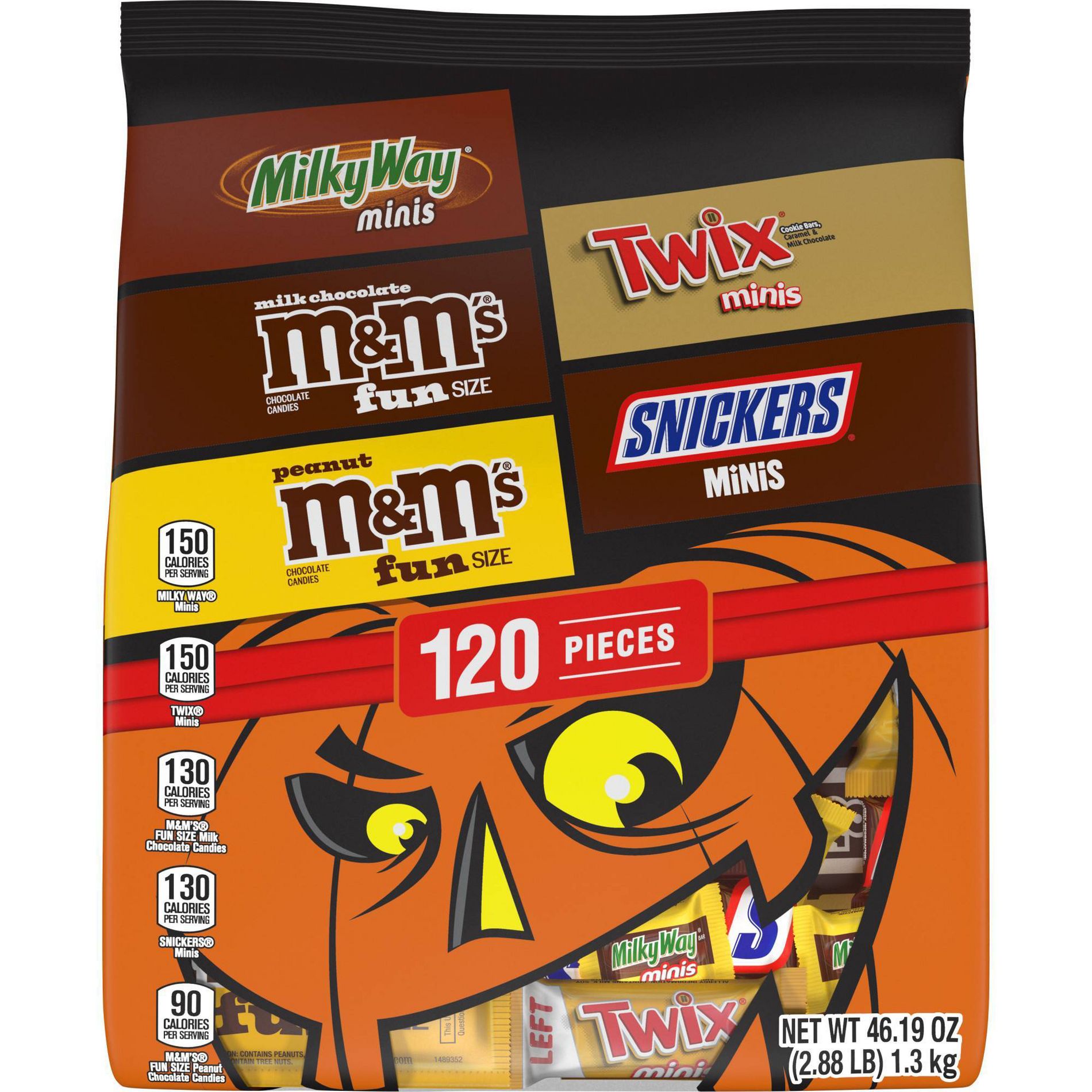 Assorted Halloween Chocolate Candy Minis and Fun Size Candy - 46.19oz/120ct