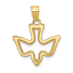Black Bow Jewelry 10k Yellow Gold Small Dove Silhouette Pendant - 1 of 4