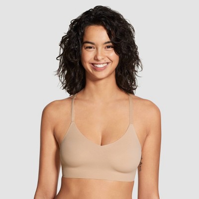 Women's Seamless V-neck Padded Bra w/ Adjustable Straps - Nude bracieles  mujeres