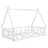 NicBex Kids Montessori Bed with Guardrails,Floor Bed with Tent-shaped Design,Twin/Full Size Toddler bed for Bedroom,White/Brown/Gray/Off-White - 4 of 4